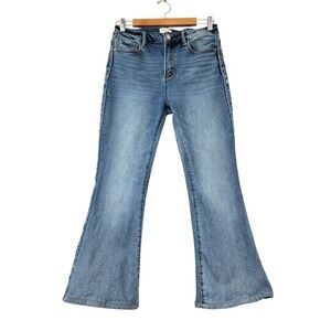 Driftwood Size 28 X 27 Farrah Jeans Womens Embroidered Flare Blue Floral *Read*